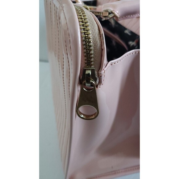 Ted Baker London Handbag Purse Patent Leather Quilted Tote Baby Pink Feminine - Picture 10 of 16